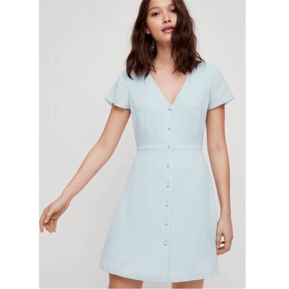ARITZIA | NWT Wilfred Nazaire Mini Dress in Mint Blue, Size 0